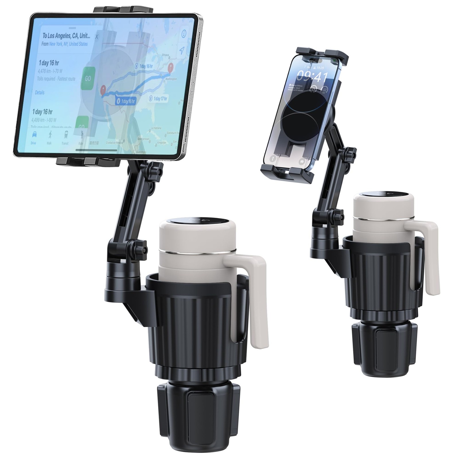 Peastrex Cup Holder Tablet Mount, Ipad Cup Holder Car Mount with