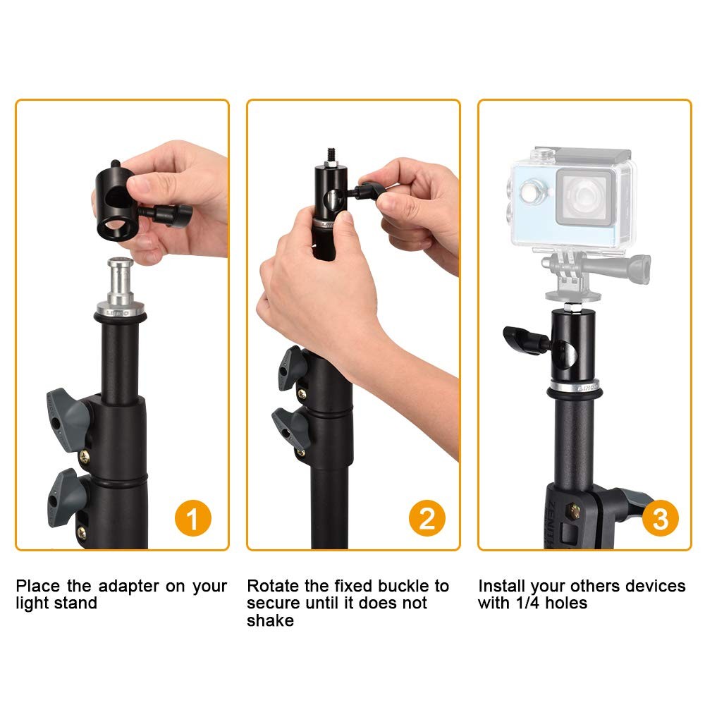2 PCS Rapid Adapter Convert 1/4 Inch Screw Thread Photography Light Stand