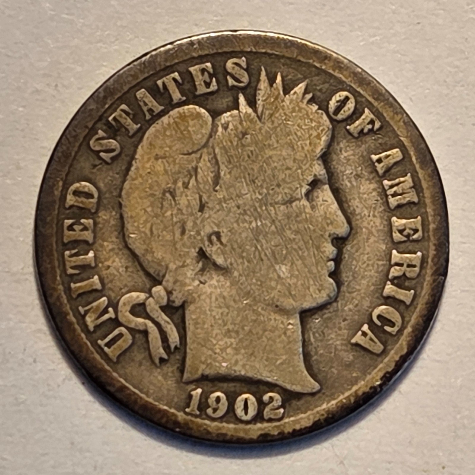 Nicer Low Mintage 1902 P Barber Liberty Dime