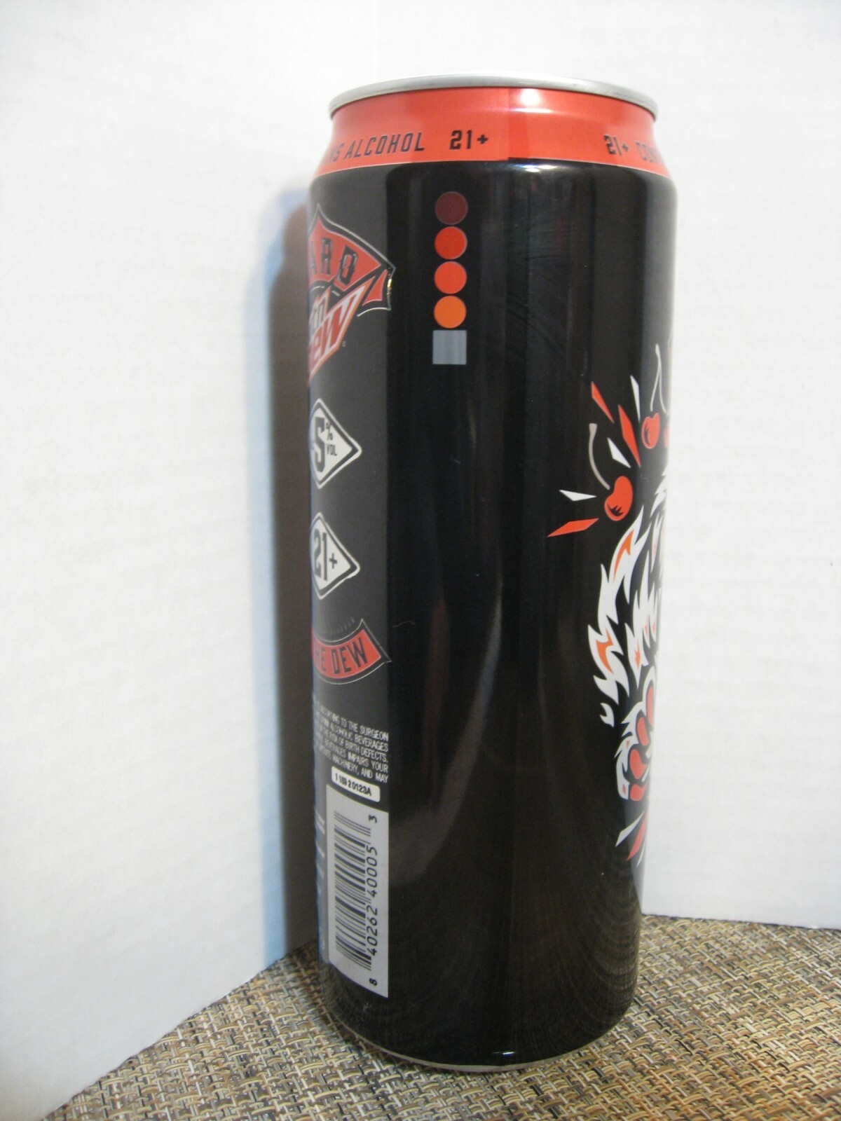 Mountain Dew EMPTY Can- 24 oz. HARD Mountain Dew - Black Cherry - Tiger Graphics