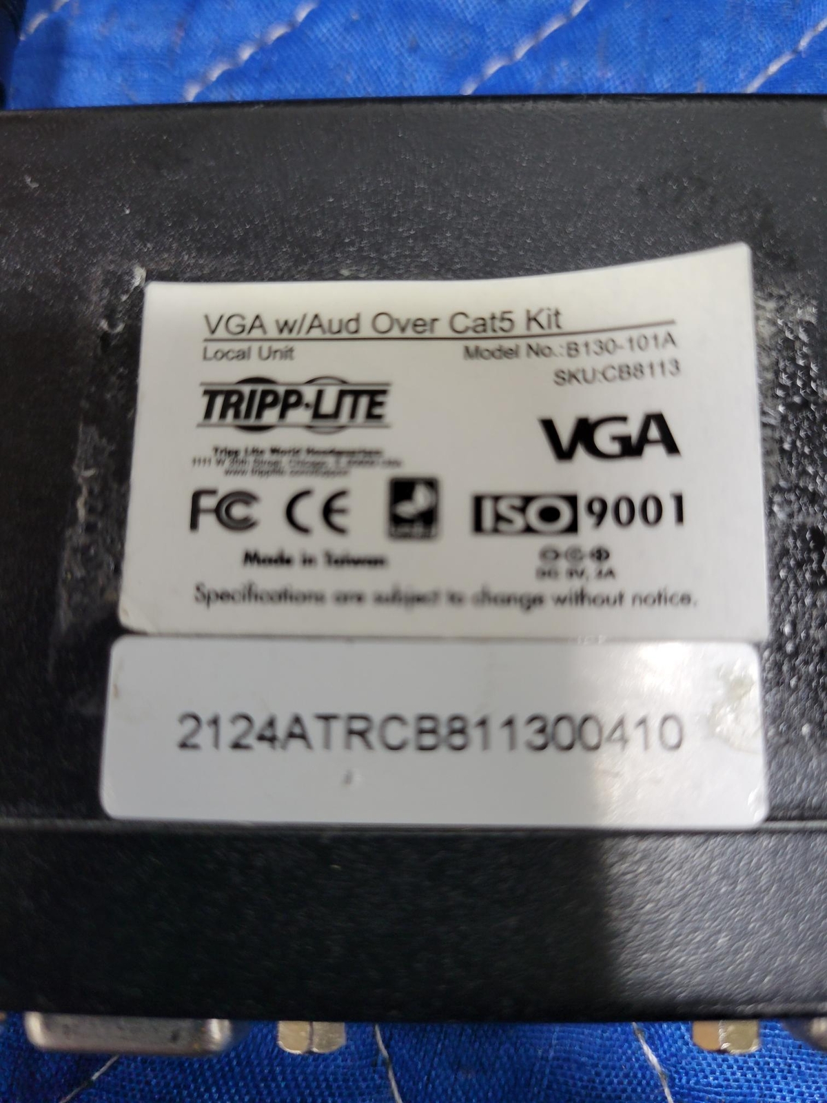 Tripp Lite B130-101A VGA with Over Cat5 EXTENDER Local Unit with AC Adapter