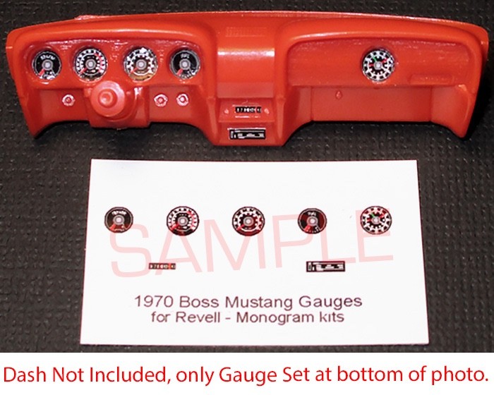 1970 FORD BOSS MUSTANG GAUGE FACES for 1/25 REVELL MONOGRAM kits—PLEASE READ