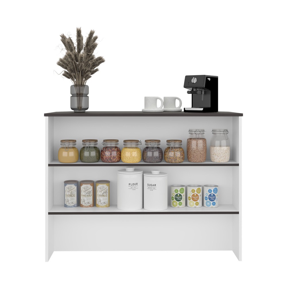 Central Kitchen Island with Modern Design Ample Storage Space Rolling Cart