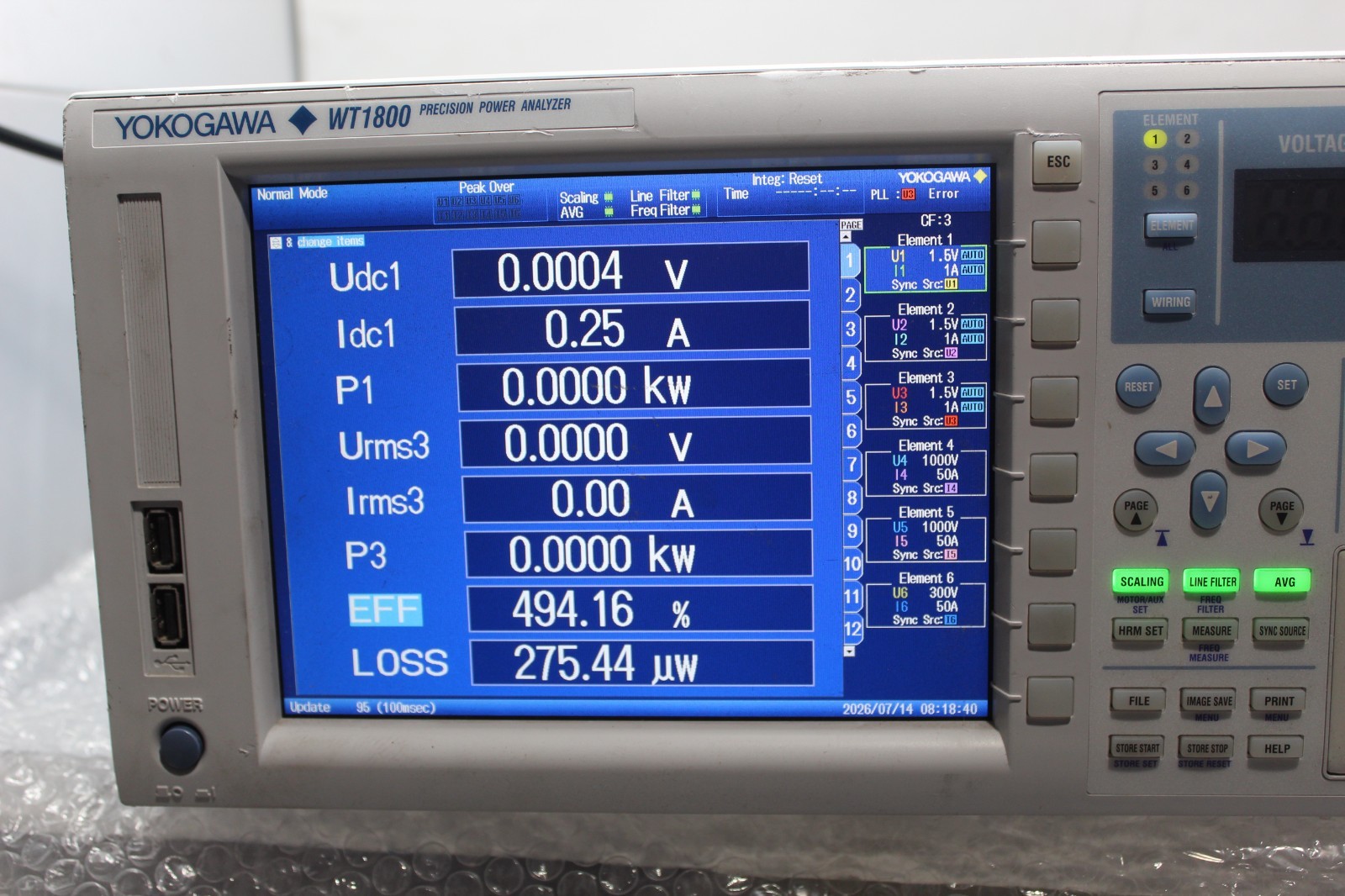 Yokogawa WT1800 Precision Power Analyzer