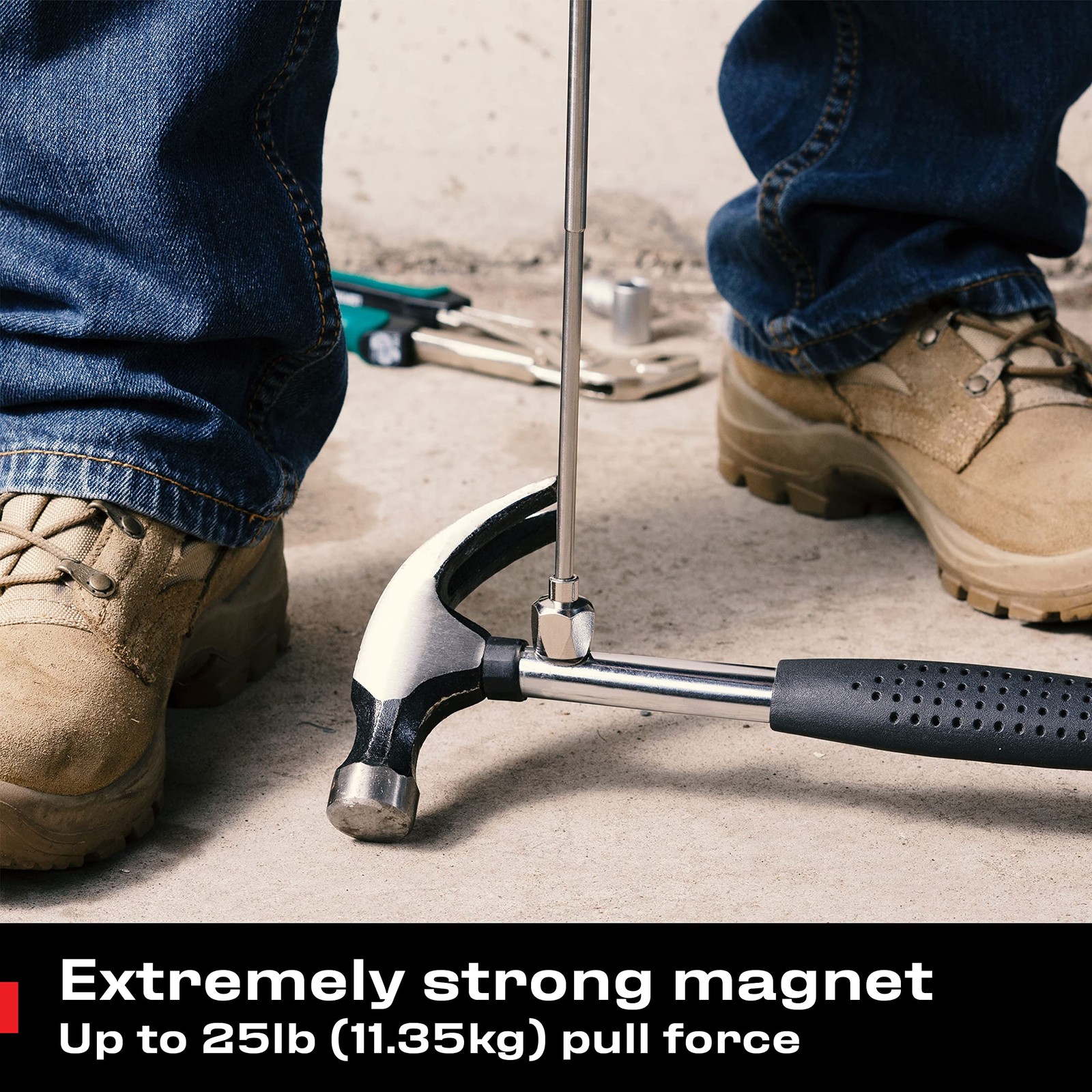 NoCry Telescoping Magnetic Pickup Tool with an Extra Strong 25lb Pull Black