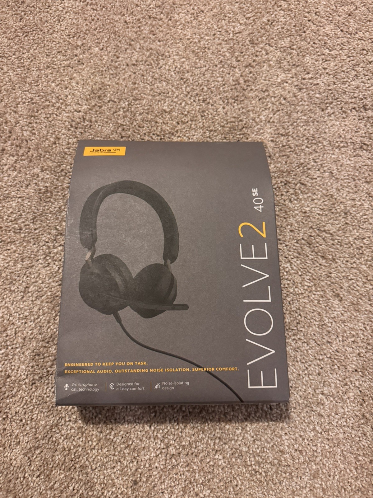 Jabra GN Evolve2 40 SE USB-A, Stereo Wired Headset Version A - Sealed