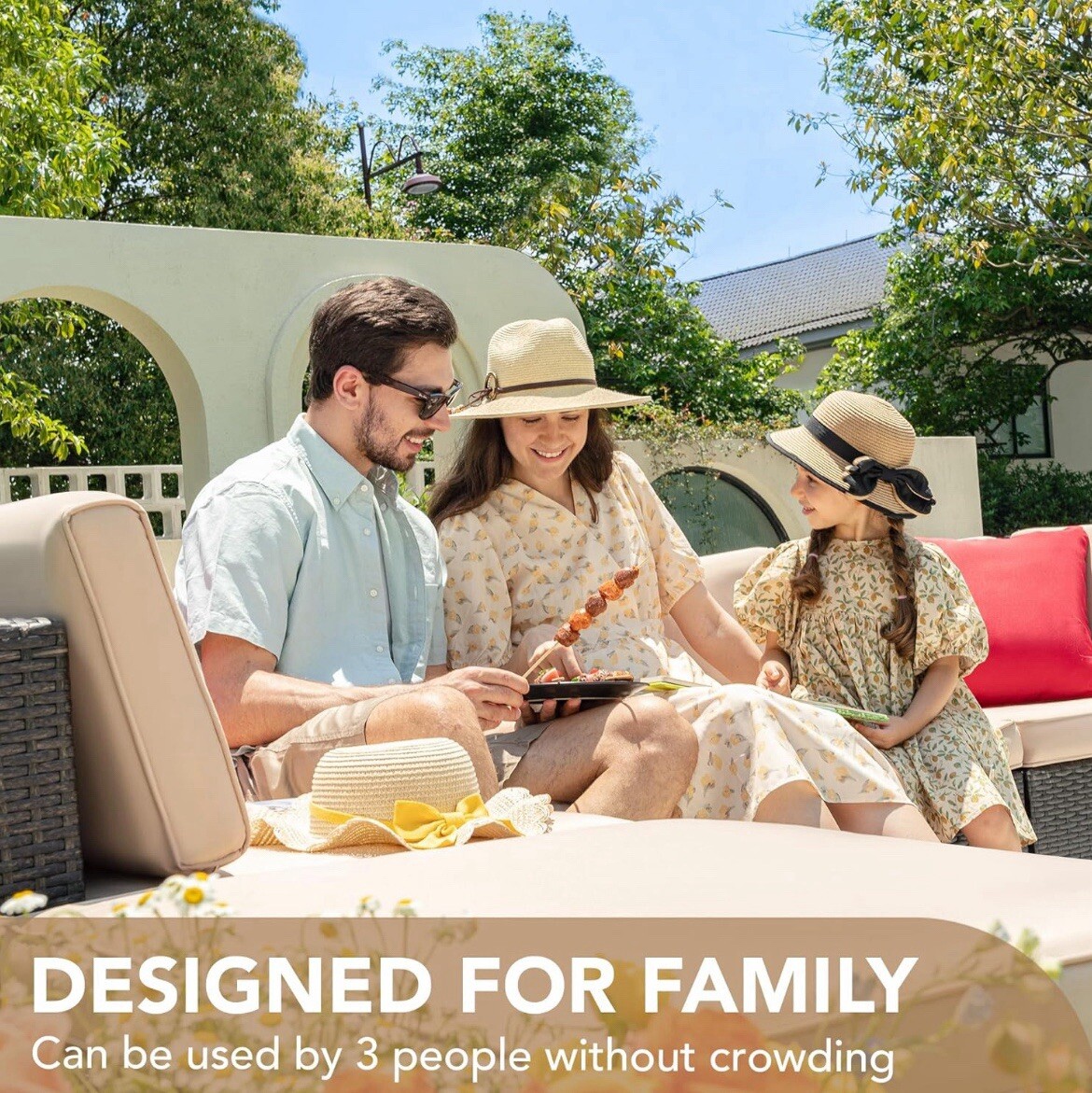 DEVOKO 5 PEICE ALL WEATHER OUTDOOR FURNITURE SET