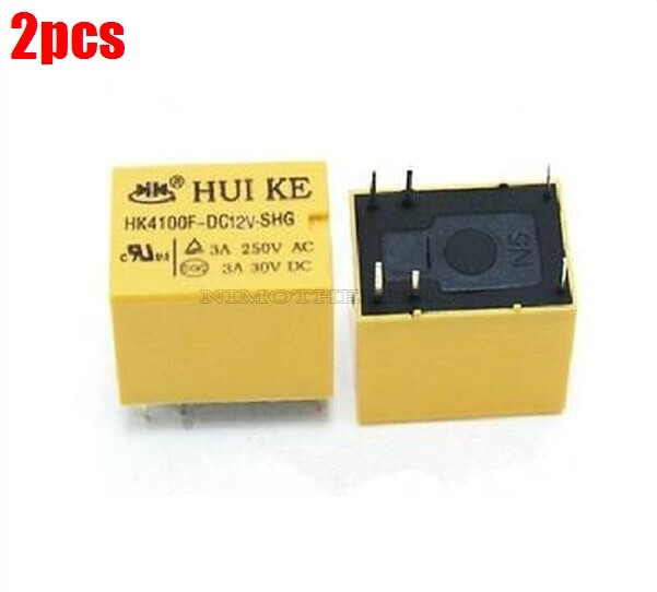 2Pcs For Huike Relay 12V Relay HK4100F-DC12V-SHG 3A 250Vac 30Vdc New Ic ie