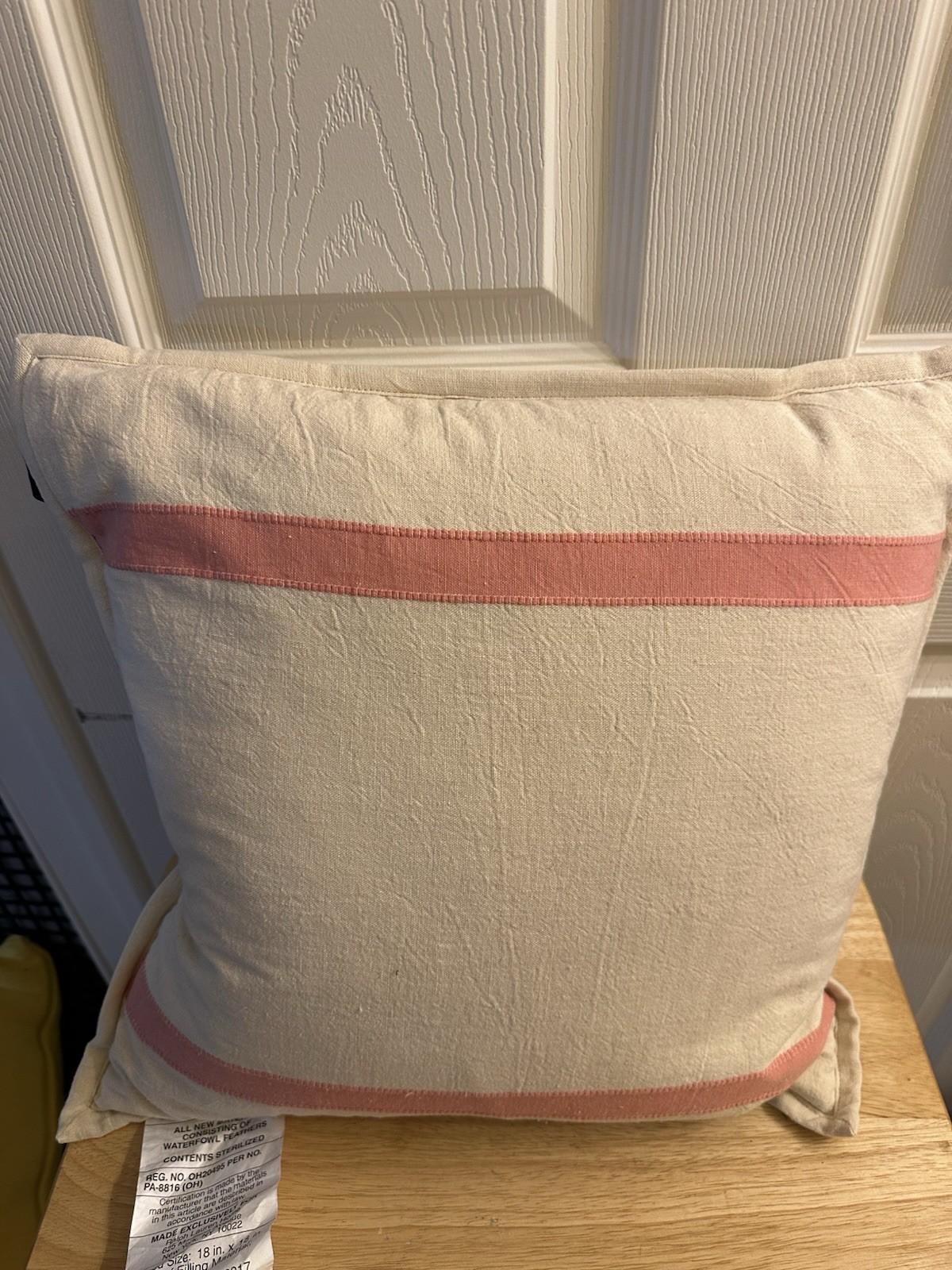NWT Ralph Lauren Yasmine Rustic Stripe Tan Decorative Throw Pillow 18"x 18"