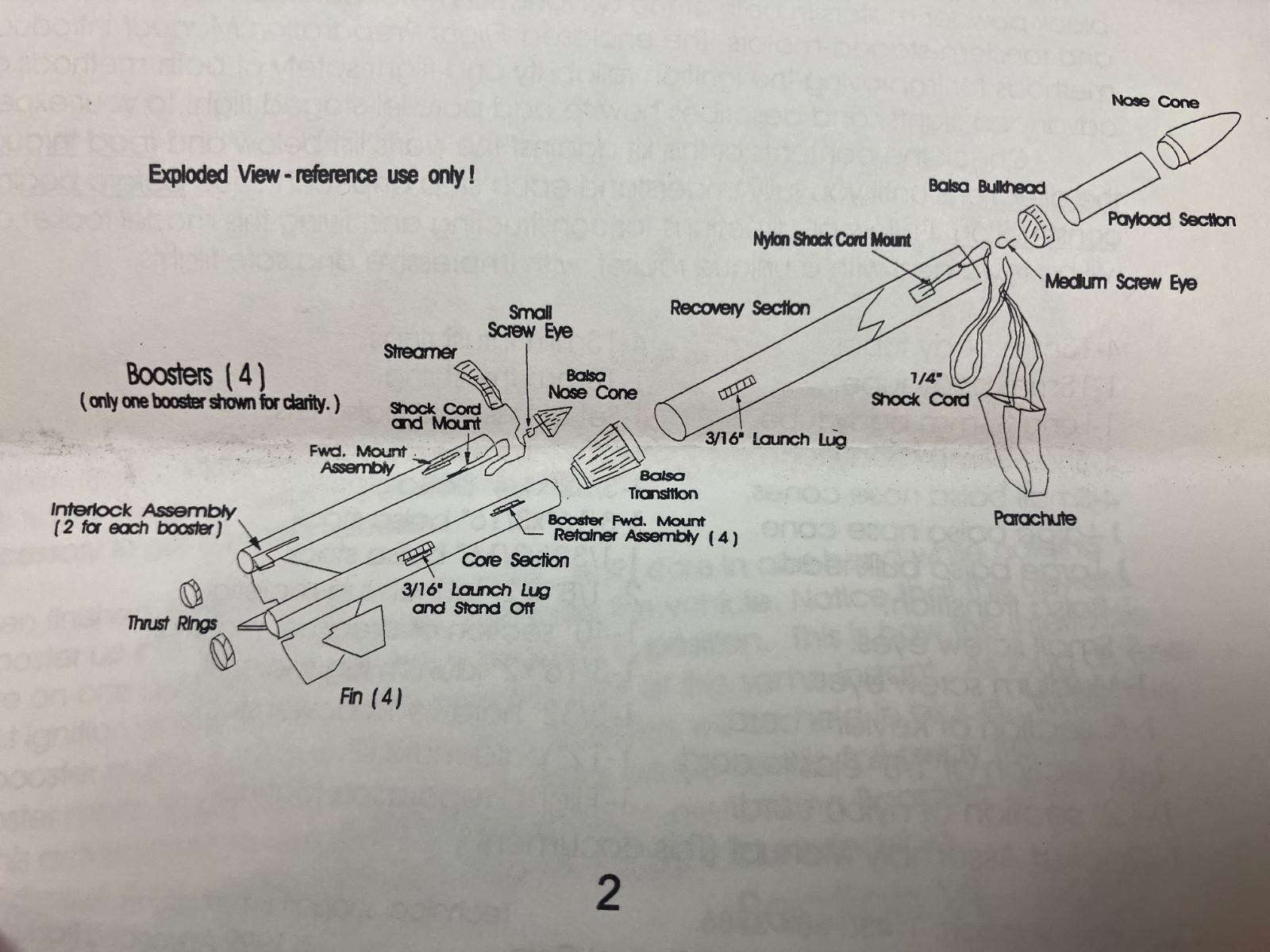 ADVANCED ROCKETRY CORP. ARC-1318 PARALLEL STAGED FLYING MODEL ROCKET KIT -Open