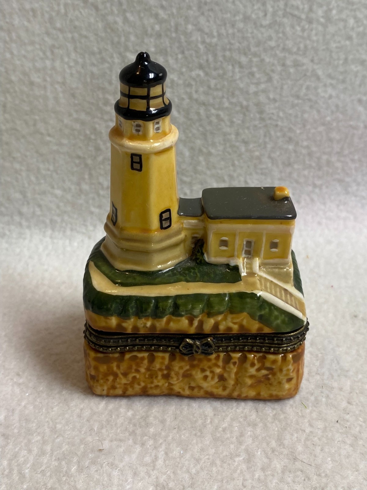 Ceramic Lighthouse Hinged Trinket Box