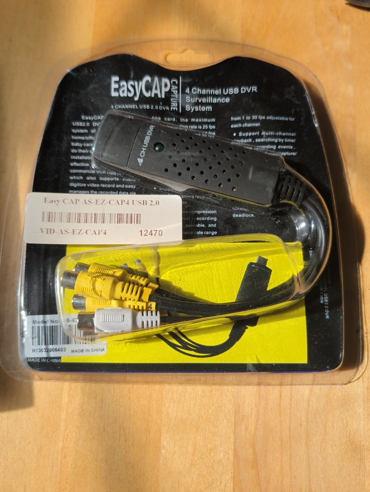 EasyCAP 4 Channel Usb Dvr Model AS-EZ-CAP4