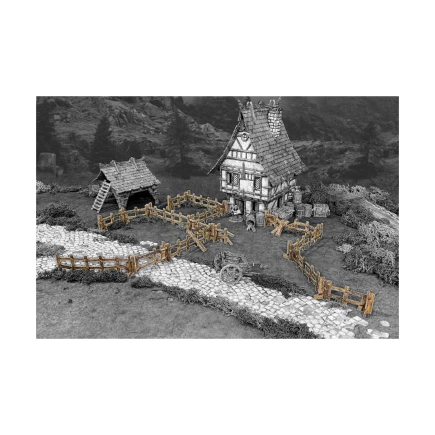 Battle Systems Terrain 28mm Wooden Fencing Pack New