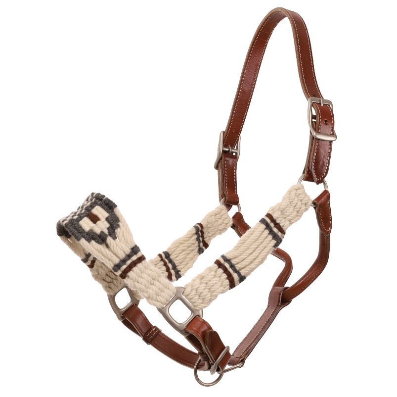 Showman Pinto Mohair and Leather Western Halter Horse Size SS-108