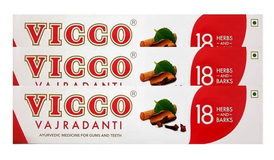 3X Vicco Vajradanti Toothpaste | Ayurvedic Herbal Toothpaste | 100 Gram
