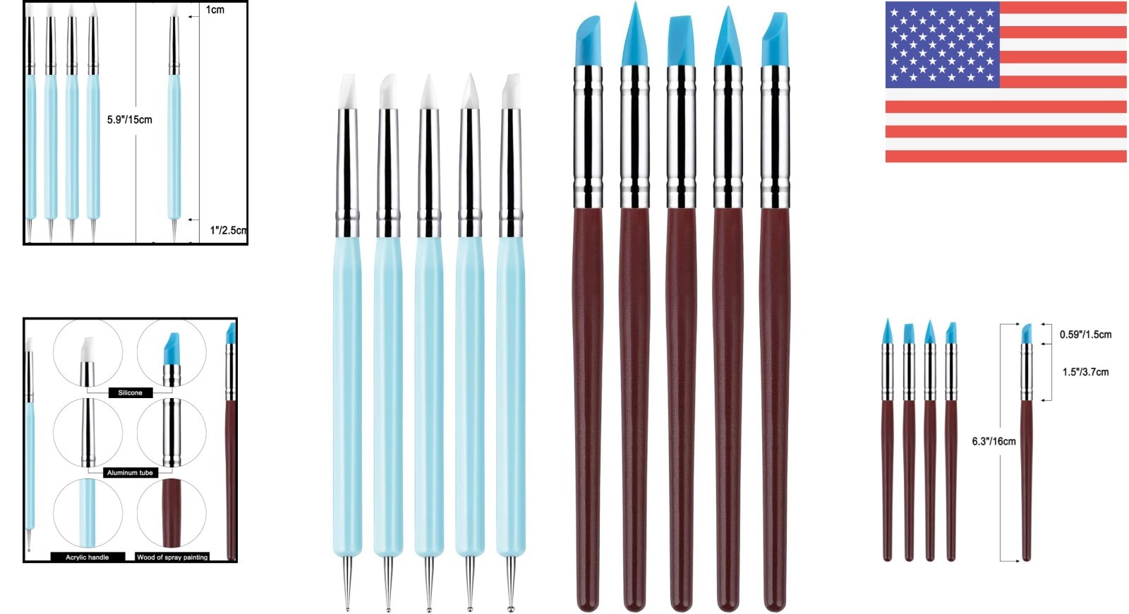 Silicone Sculpting Tools Set - 10Pcs for Creative Pottery & DIY Projects