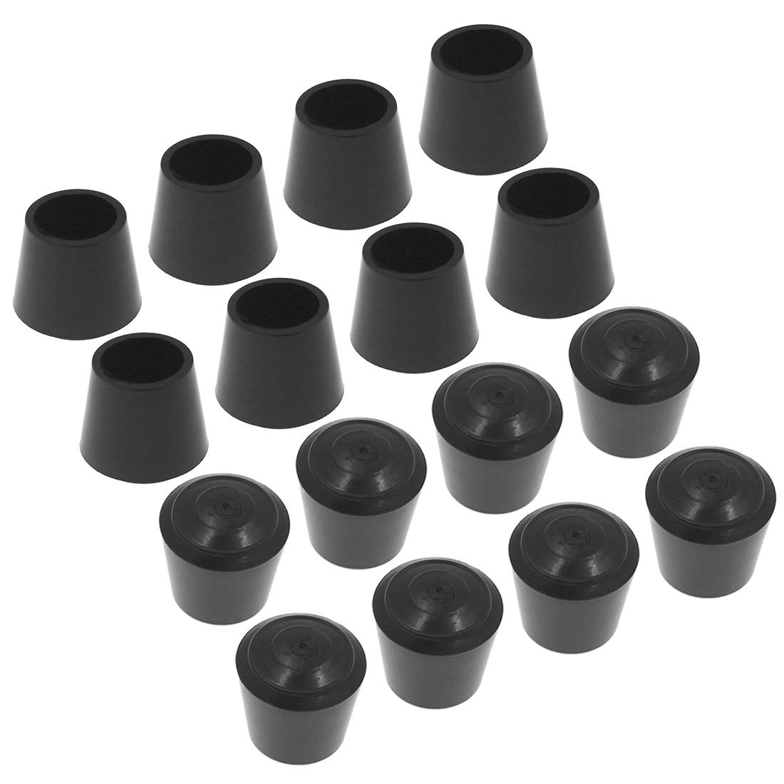 Kyuionty 16Pcs Rubber Chair Leg Tips Caps 5/8 Inch Furniture 5/8", Black