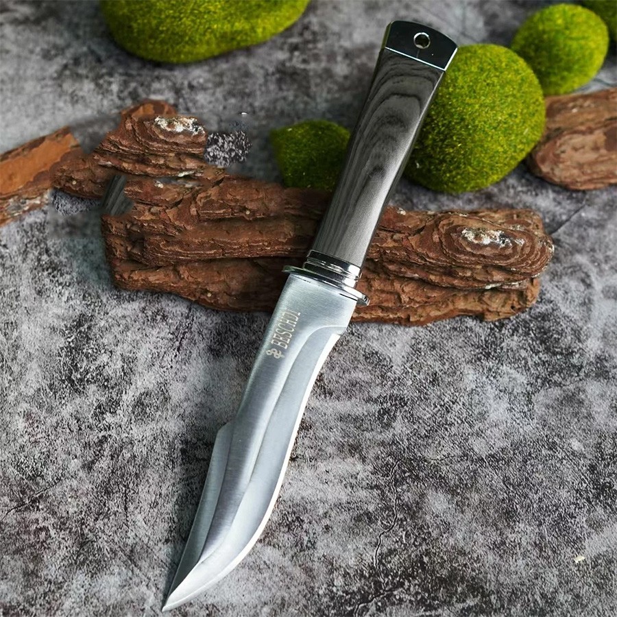 Multifunctional Outdoor Tactical Wooden Handle Survival Folding Portable Knife