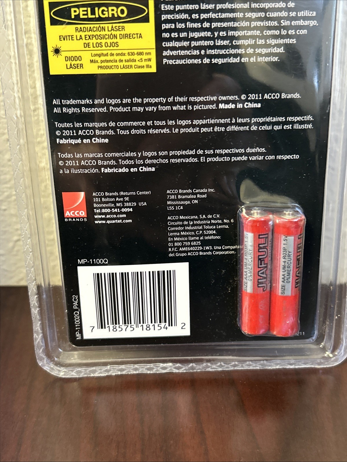 Quartet Laser Pointer, Projects 1500 ft, Black MP-1100Q