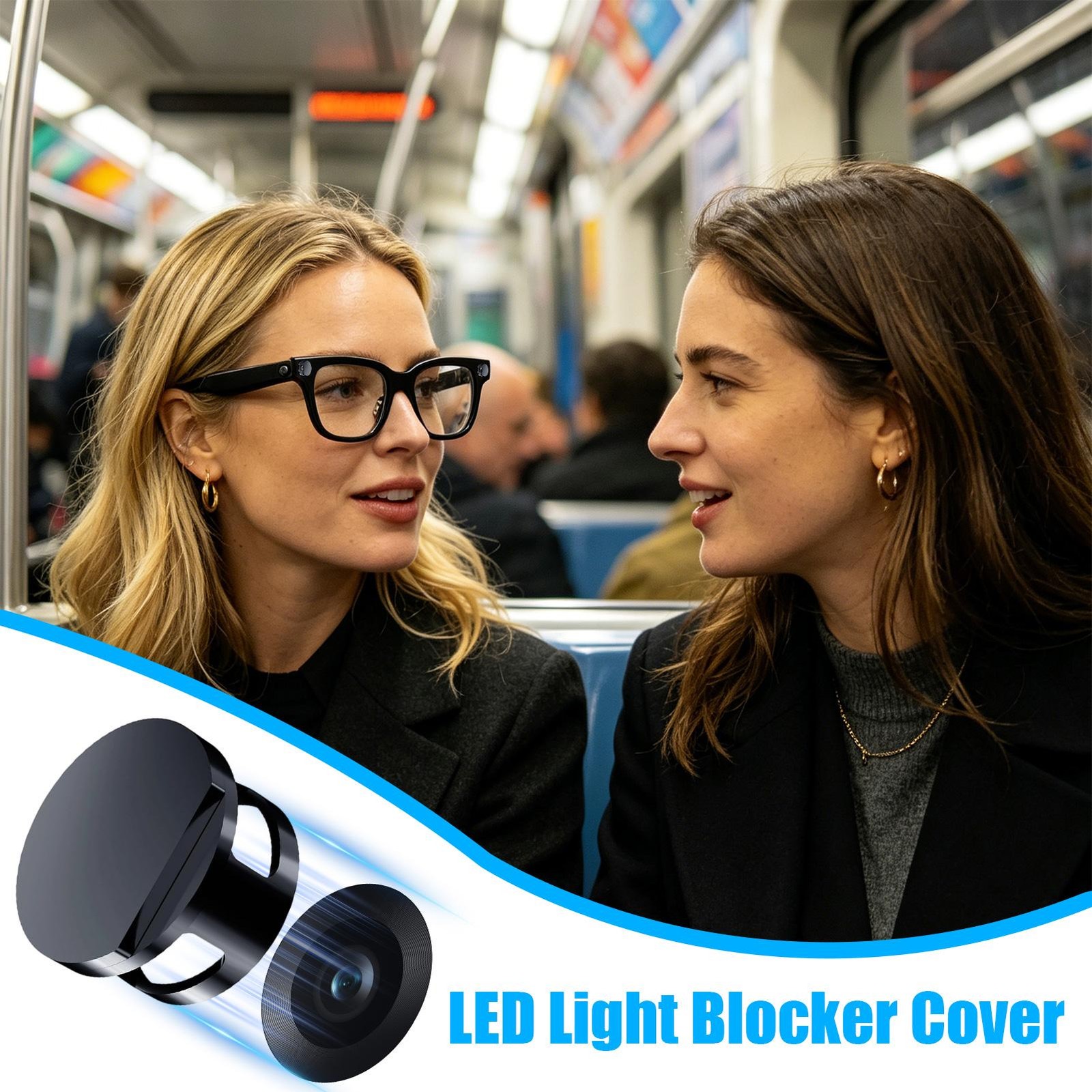 Smart Glasses Camera Cover Slide Eyewear Accessories LED Light Blocker Cover