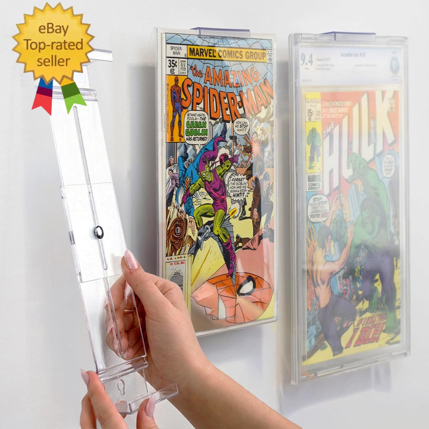 ™ Comic Book Frame Wall Mount & Shelf Stand, 5 Pack | Patented Adjustable Displa