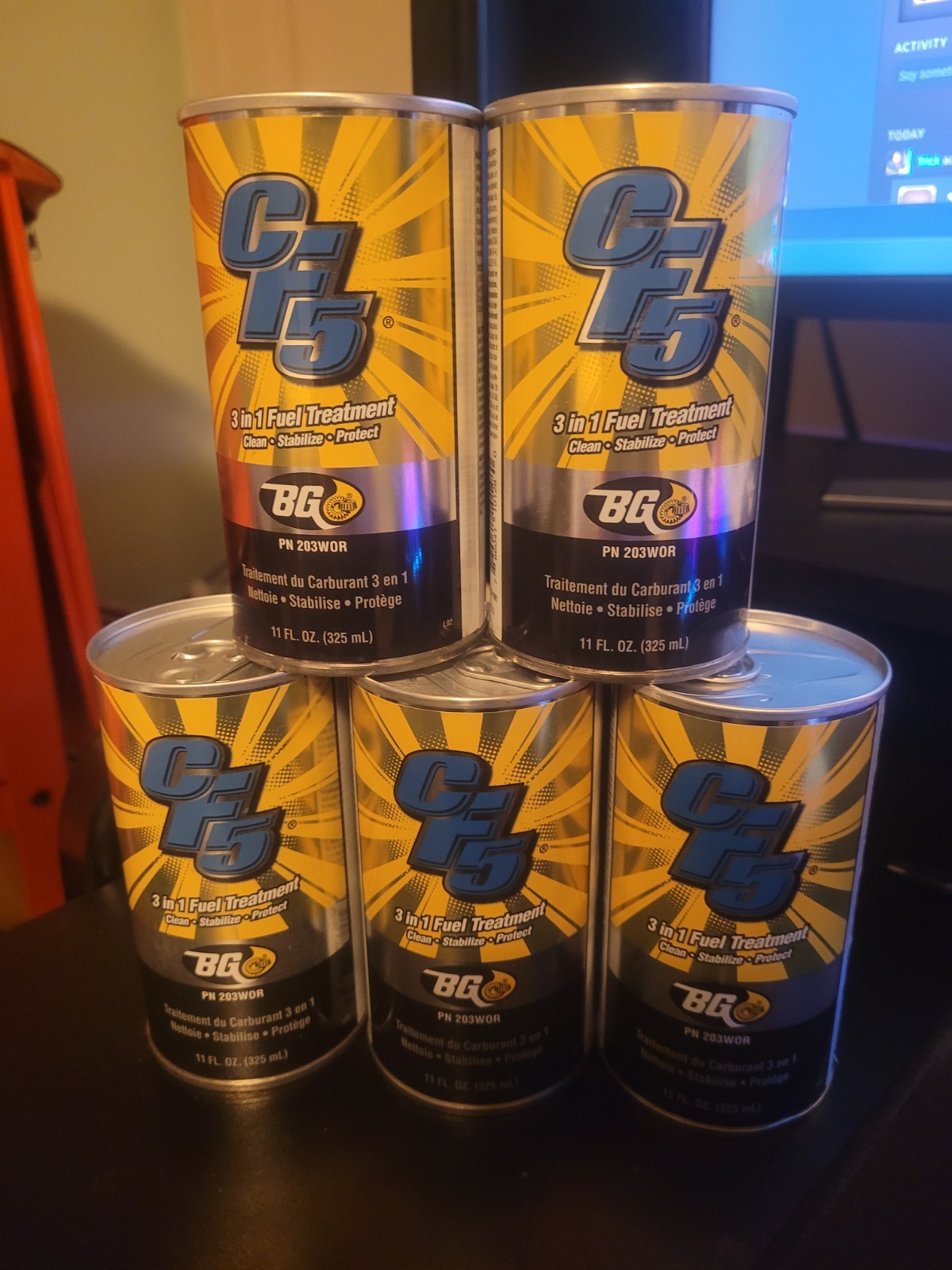 BGS  CF5 3 in 1 Fuel Treatment Cleaner - 11 OZ 5 Pack PN 203WOR