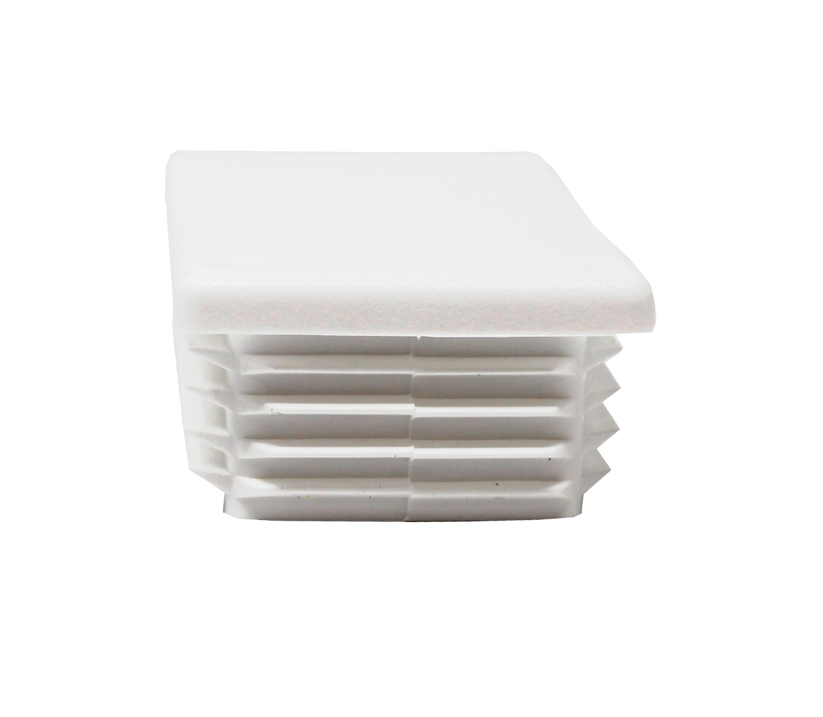 White Plastic 2"x3 inch Rectangle Universal Tubing End Cap Plug Insert