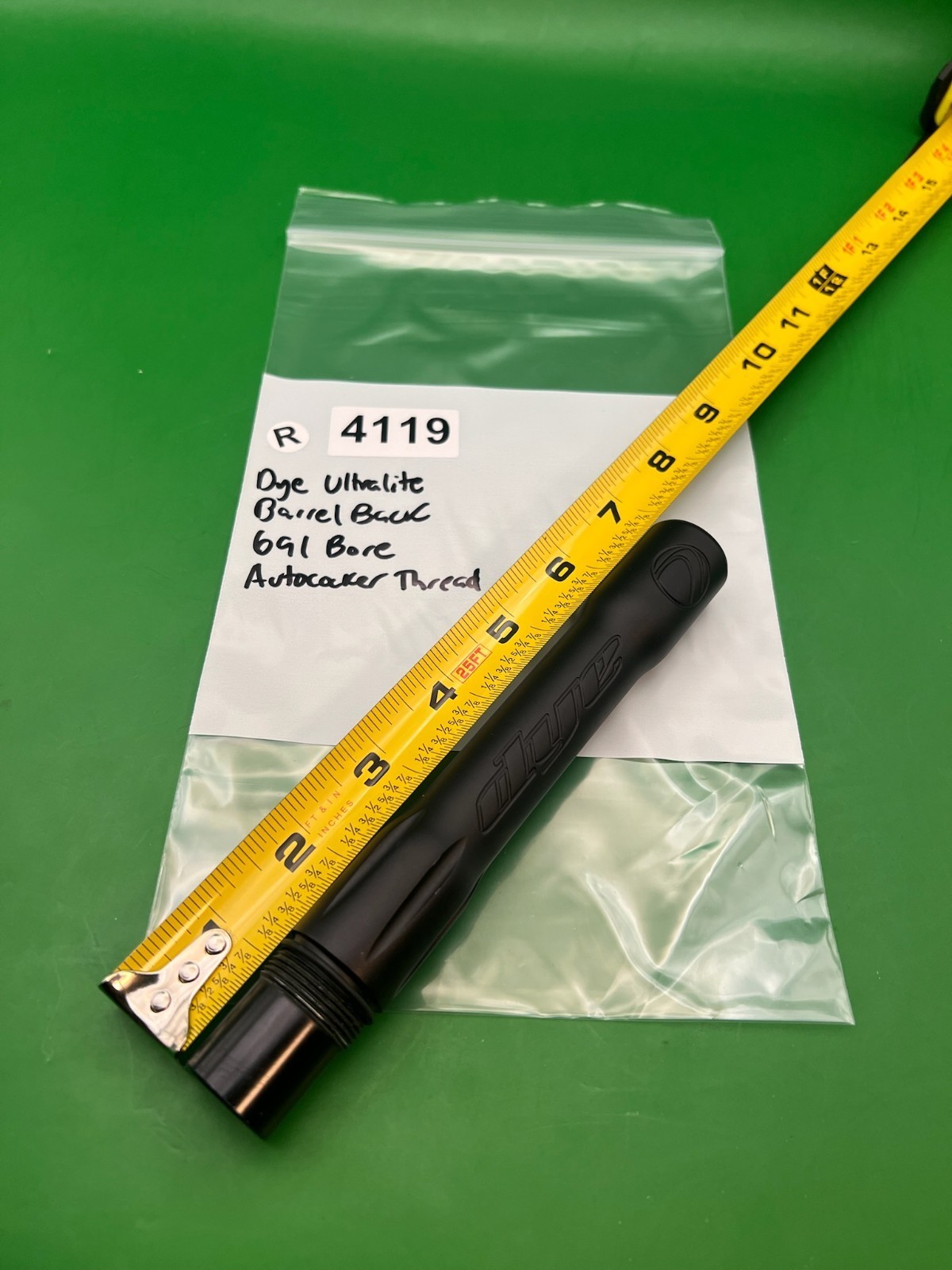 Dye Ultralite Paintball Barrel Back 691 Bore Autococker Thread Black