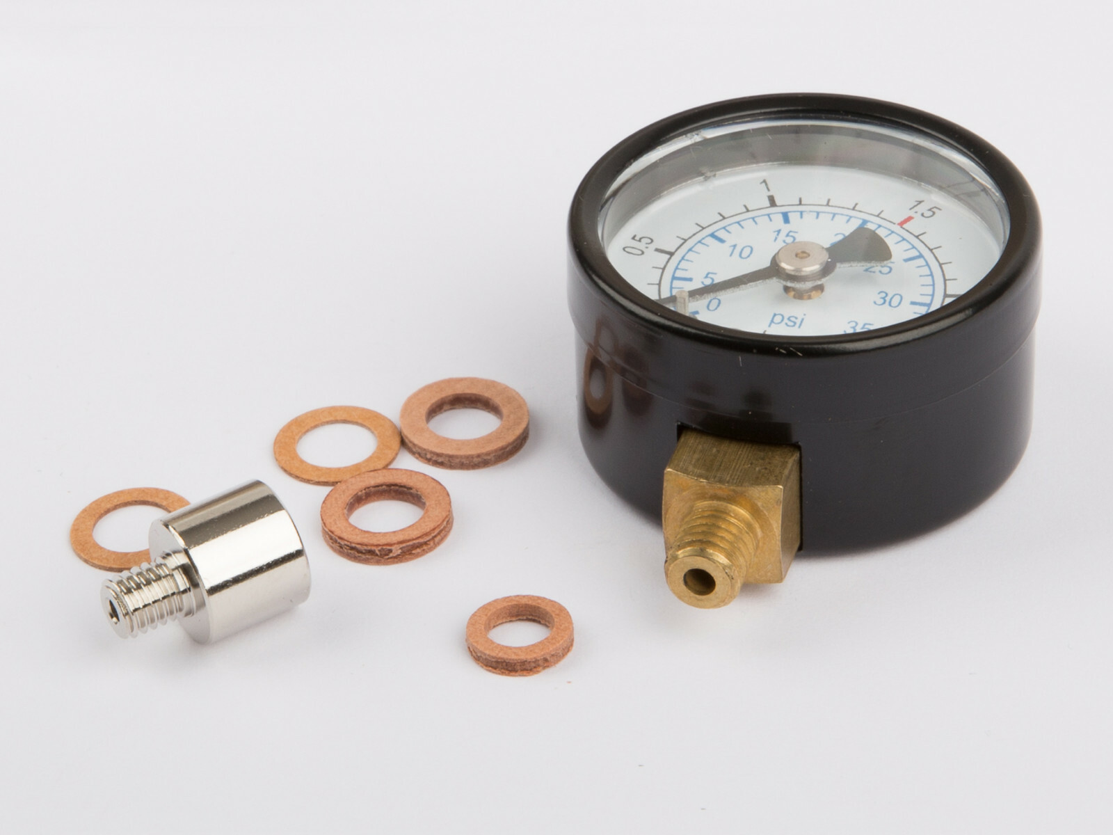 Wilesco 01528 Manometer w connection on botton, M6, 30 mm diameter, incl. 01529