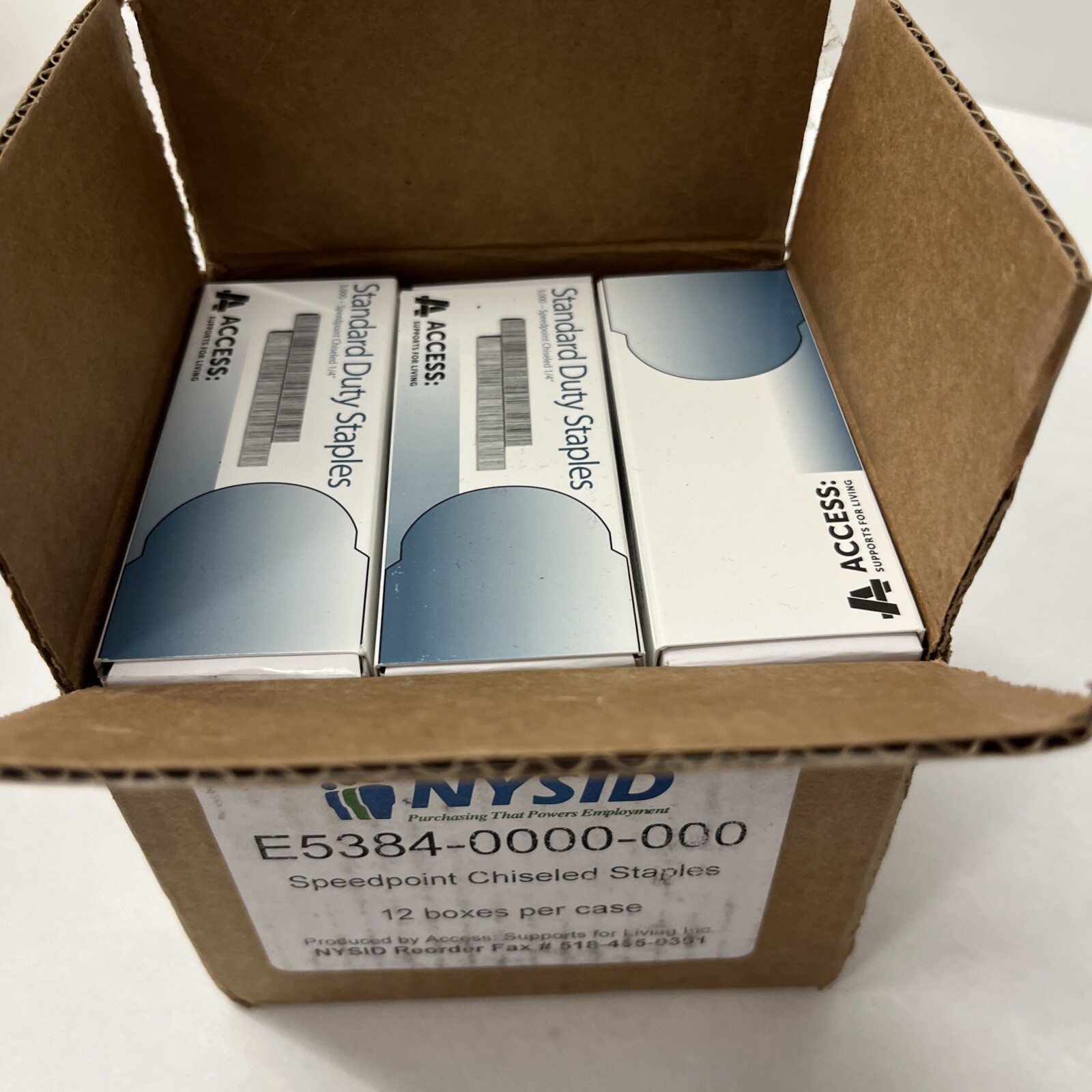 E5384-0000-000 - Speedpoint Chiseled Staples 12 Boxes of 5000 Staples