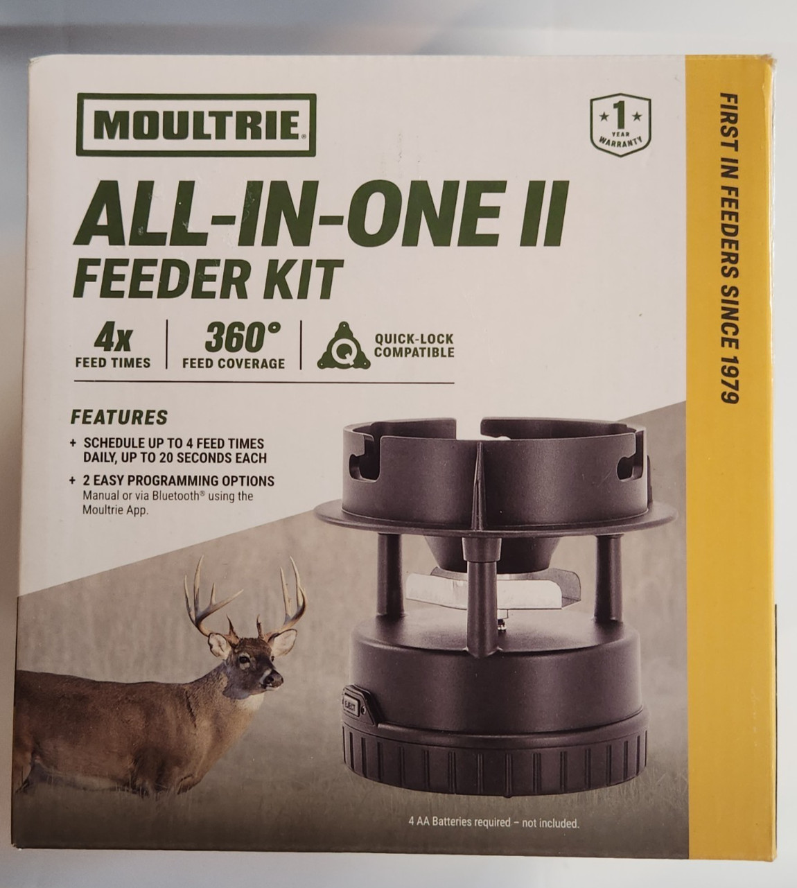 Moultrie All-in-One II Deer Feeder Kit Quicklock Adapter Fits Most 4x Feed Time