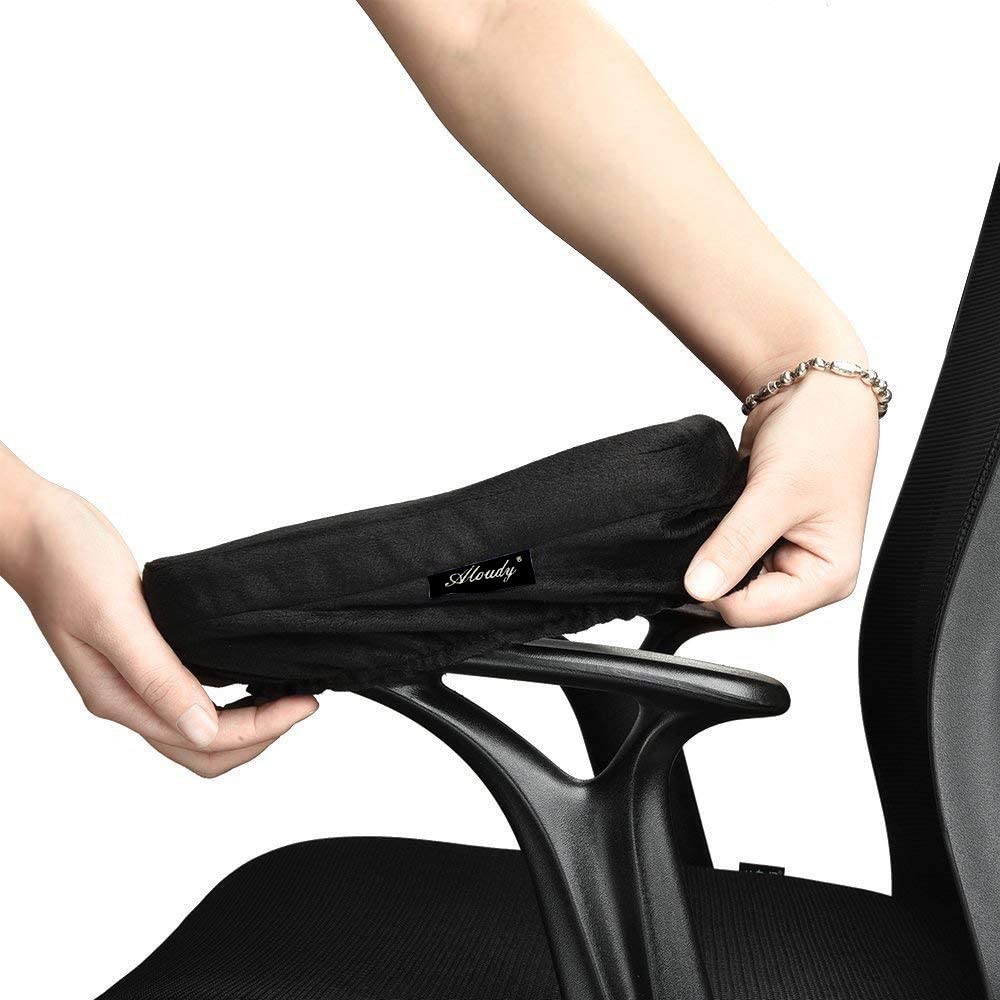 Aloudy Ergonomic Memory Foam Office Chair Medium, Black, Black