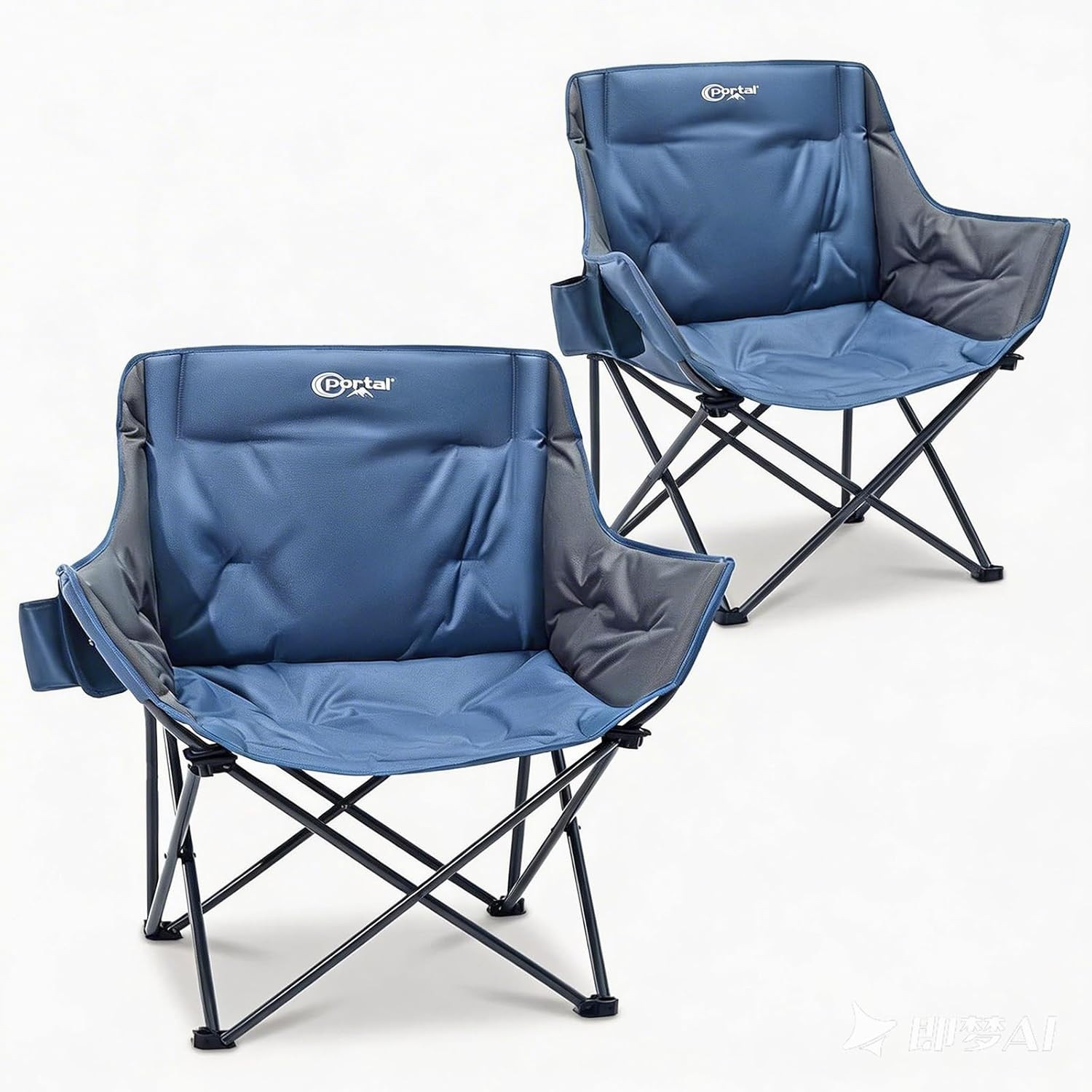 Portal 32" Oversized Camping Chair, Foldable Heavy Duty 350 Lb Padded Ergonomic