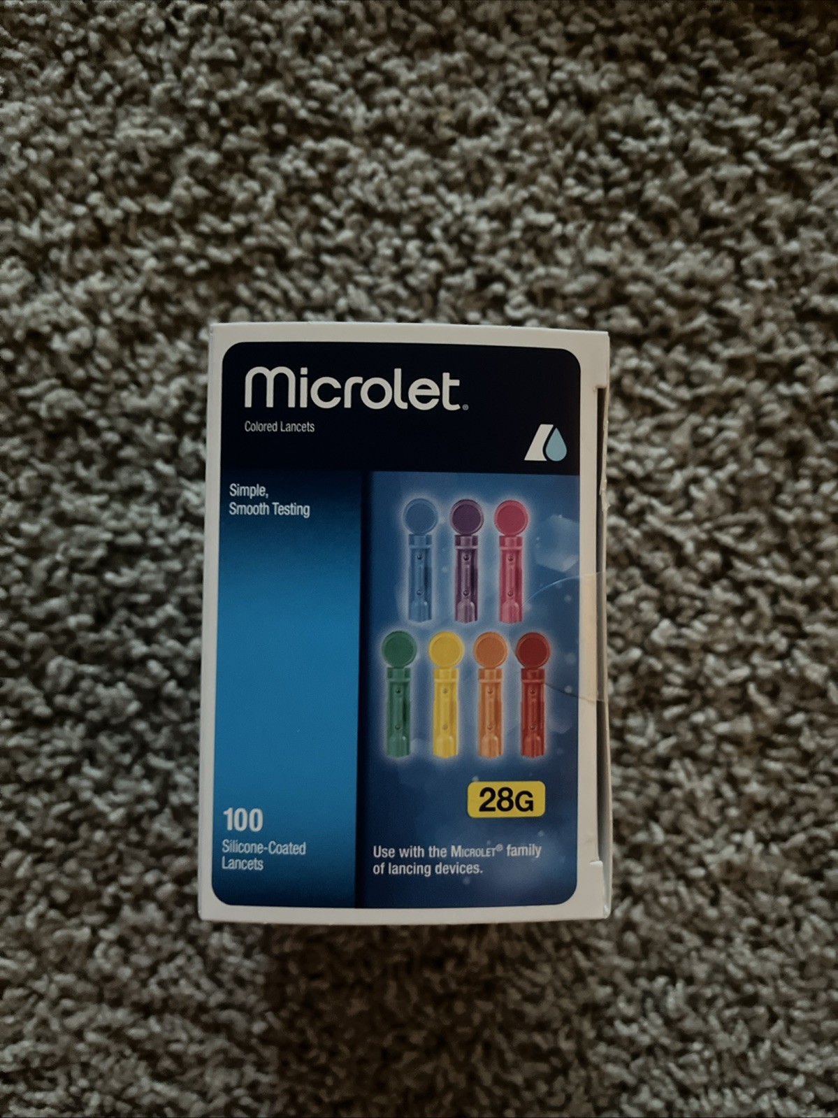 Microlet Colored Lancets 100-Pack 28g 2 PACKS INCLUDED. 200.