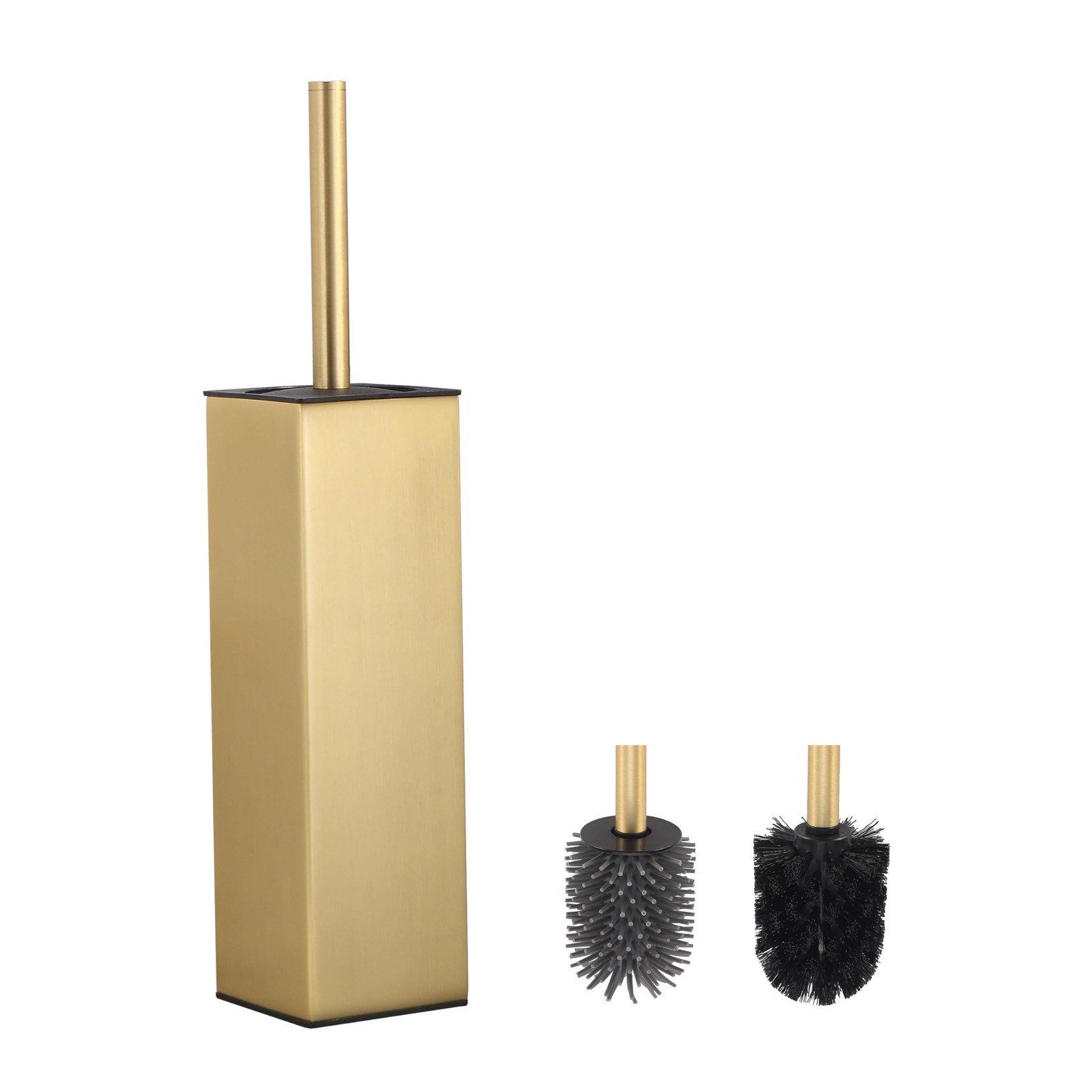 BVL Toilet Brush and Hoder Set Brushed Gold Freestanding for