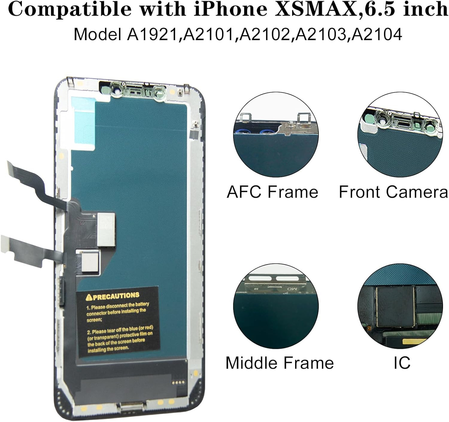 for Iphone XS MAX Screen Replacement OLED [NOT LCD] 6.5 Inch Display FHD Digitiz