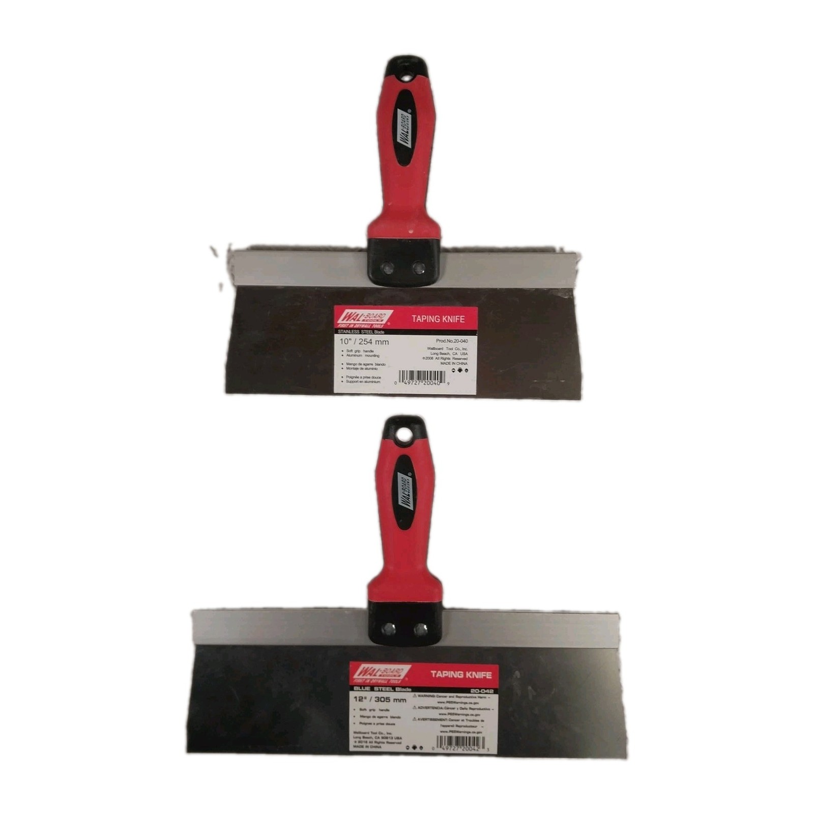 Wal-board Blue Steel Drywall Taping Knife Blade 10" & 12" 2 Pack NEW
