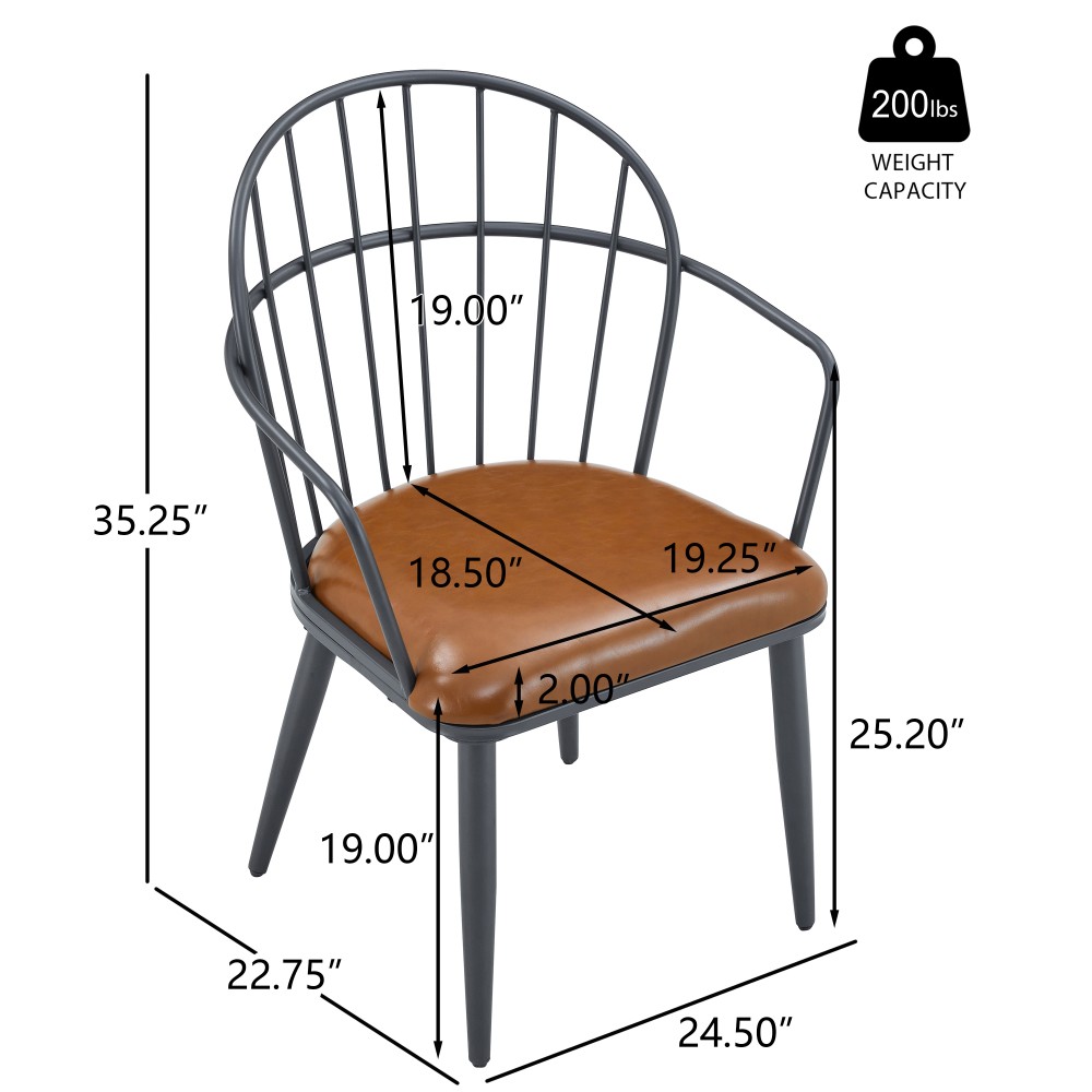Indoor Dining Chair W Metal Legs