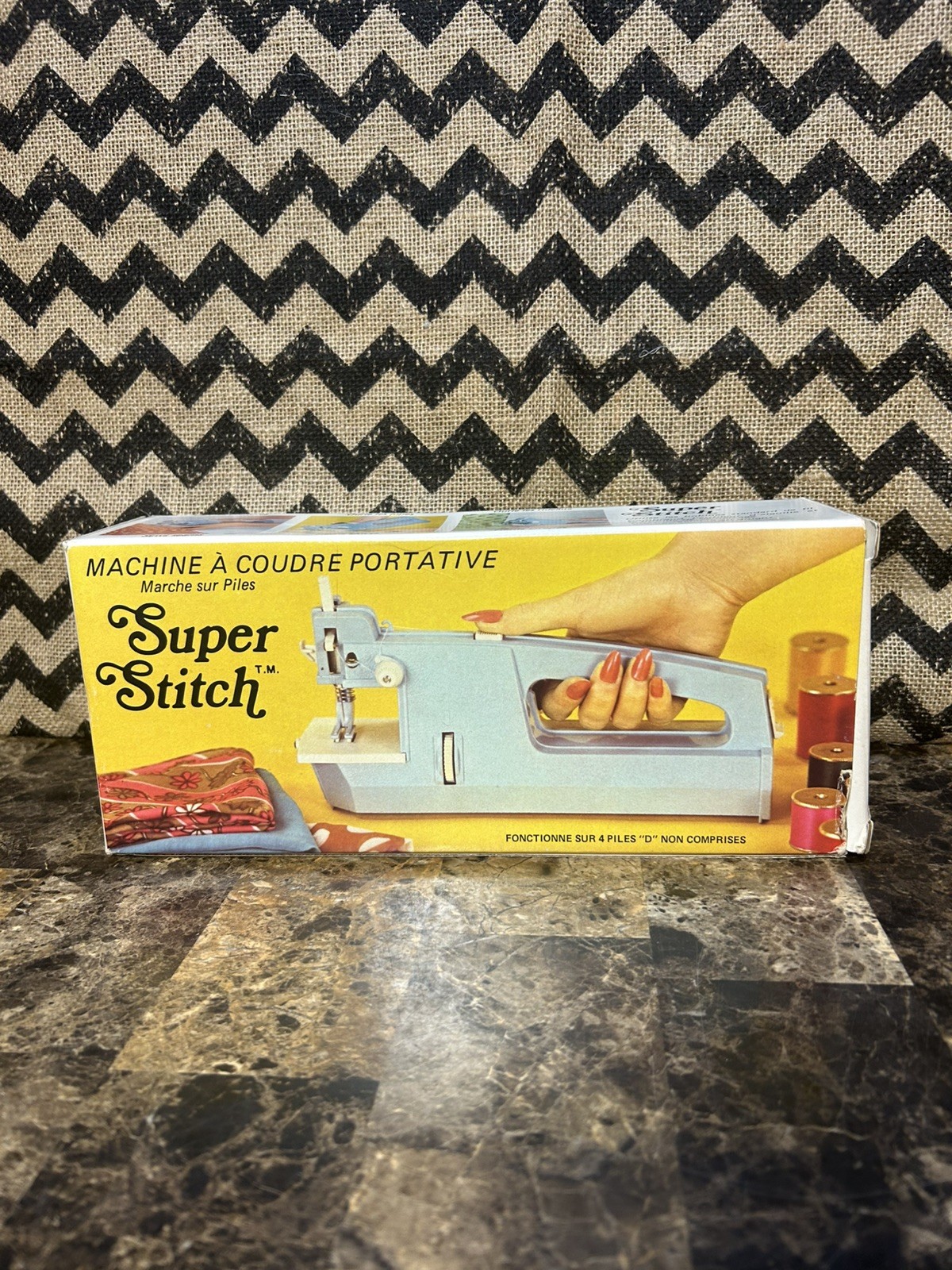 Vintage 1973 Super Stitch Cordless Hand Held Portable Sewing Machine Southbury