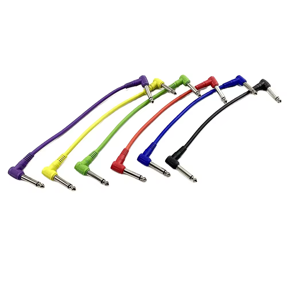 6 Pack Guitar Patch Cables - 20cm (apprx 8 in) - Multicolored - Ships from USA