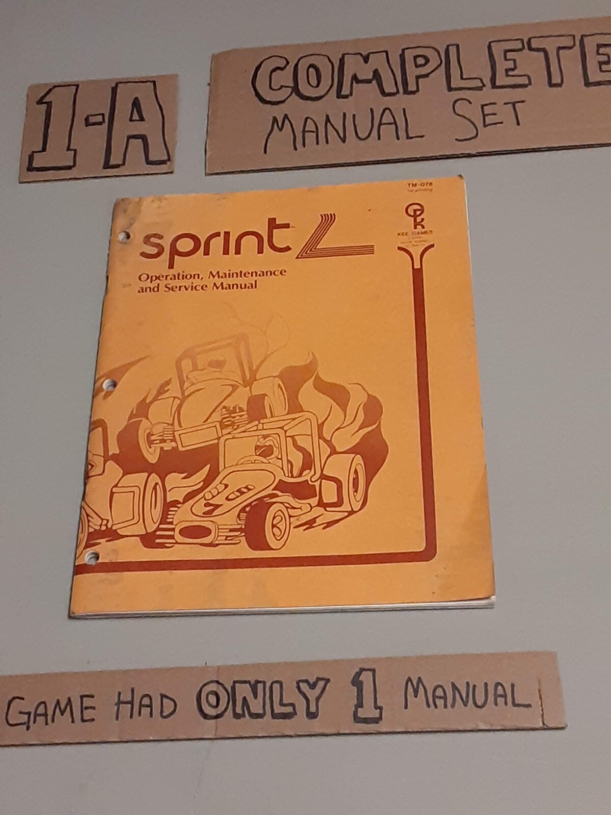 Original Arcade Manual: SPRINT 2 - 1976 - ATARI -  FREE SHIPPING