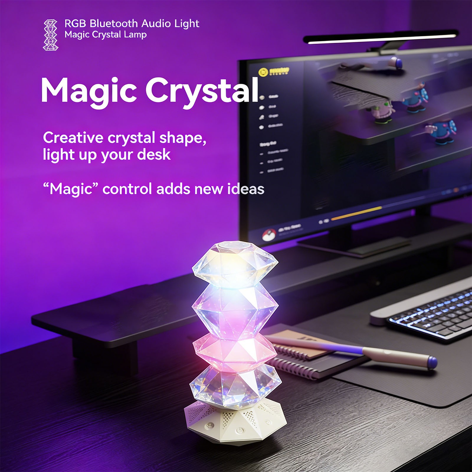 4-360 Degree Rotating Bluetooth Speaker Night Light For Home Decor