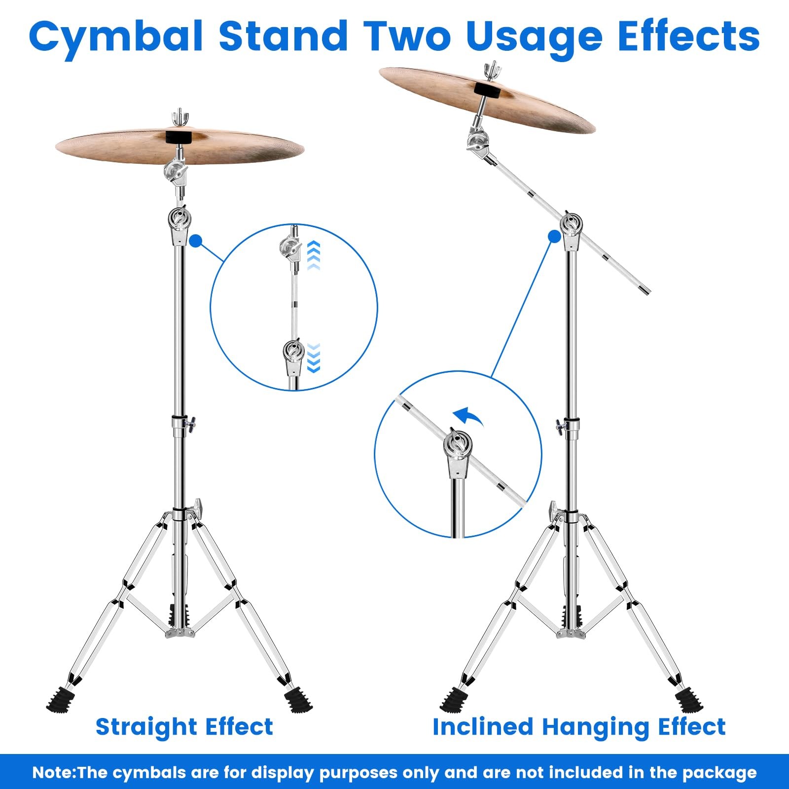Cymbal Stand, Adjustable Cymbal Stand for Drum Hardware Percussion Mount Hold...