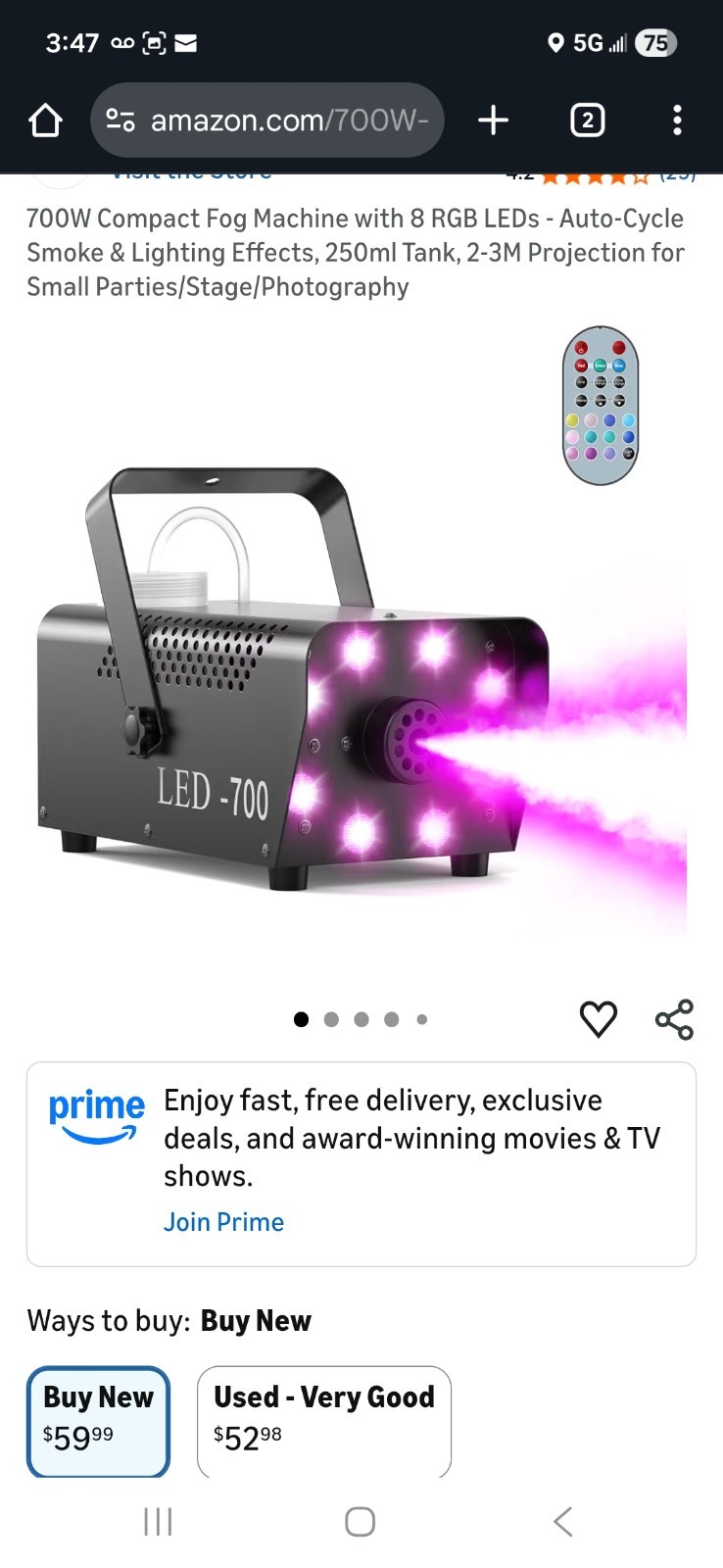 Led 700 Smoke Machine With Remote Control