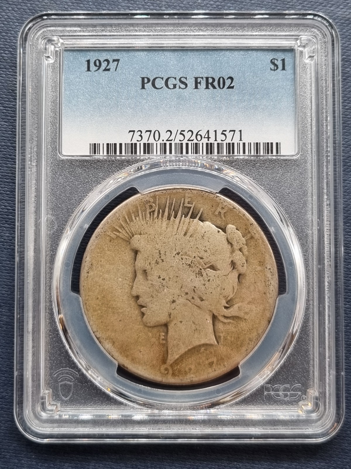 1927 Peace Dollar $1 Silver Poor LOWBALL Graded PCGS FR2 Fair 2 #94773