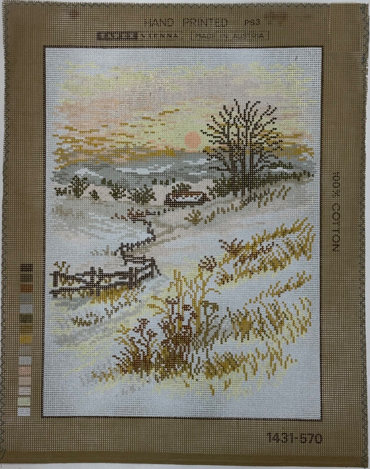 Tapex Vienna Winter Snow Scene of a Field Needlepoint Canvas 12"x15.75" 1431-570