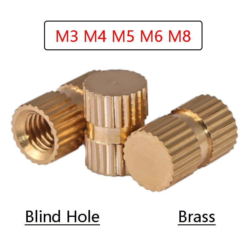 Blind Hole Pre-embedded Nuts Insert Brass Knurled Nut Metric M3 M4 M5 M6 M8
