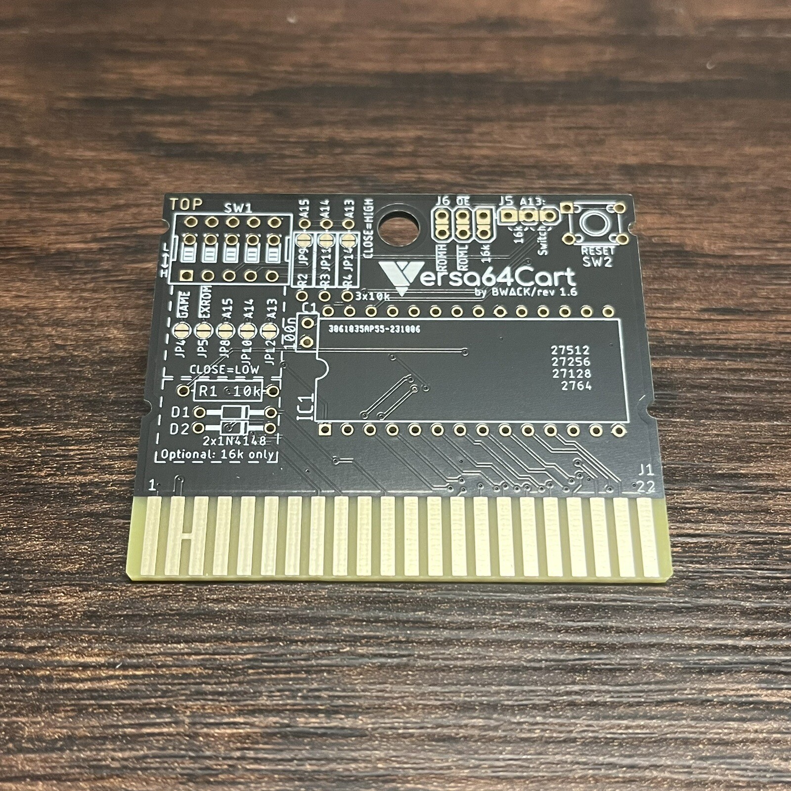 Versa64Cart PCB v1.6 For Commodore 64 (PCB Only) ENIG Gold Plated Contacts