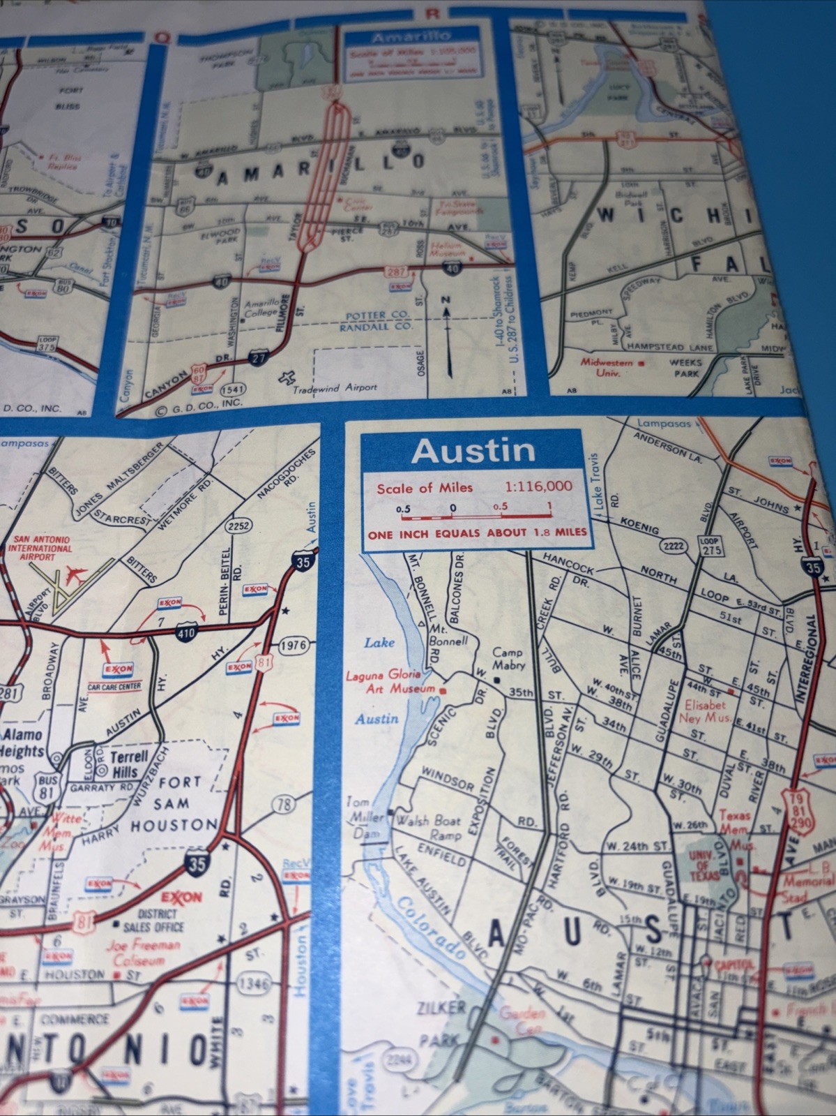 T exas Road Map 1977 Great For Scrapbooking Or Crafts
