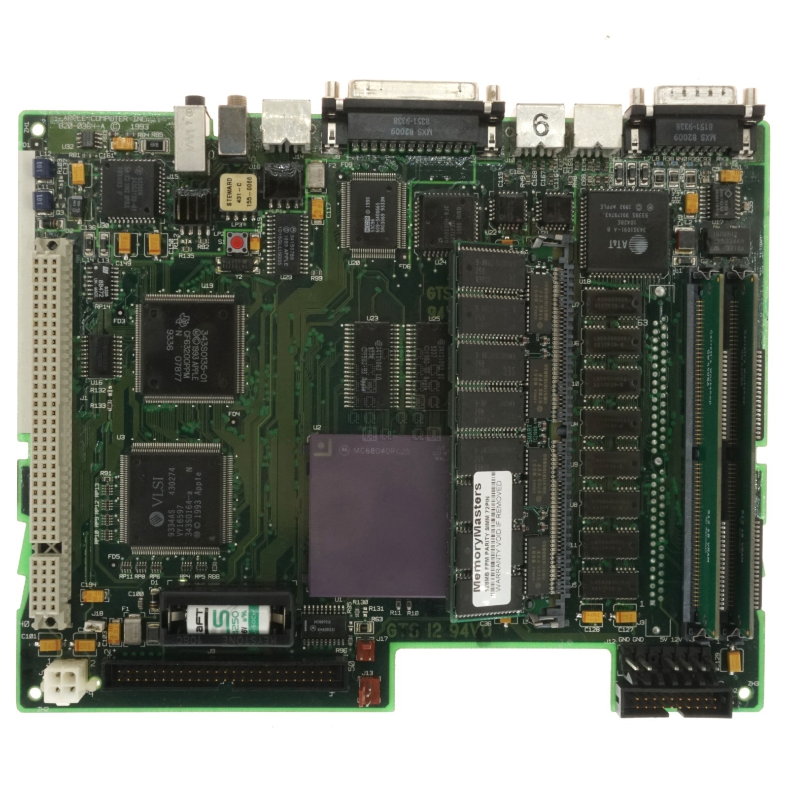 Apple Macintosh 820-0364-A Quadra 605/LC475 Motherboard, 25MHz 68040, 132MB RAM